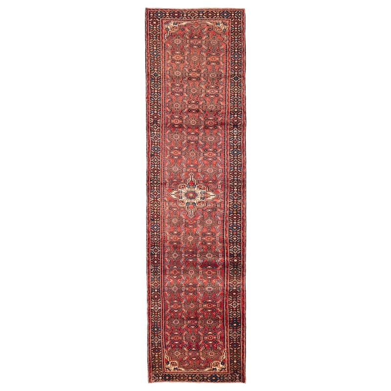 ECARPETGALLERY Hand-knotted Andelz Red Wool Rug - 3'5 x 13'6