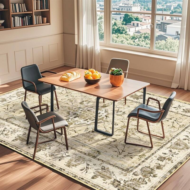 Vintage Boho Area Rugs Machine Washable Non Slip Living Room Rug
