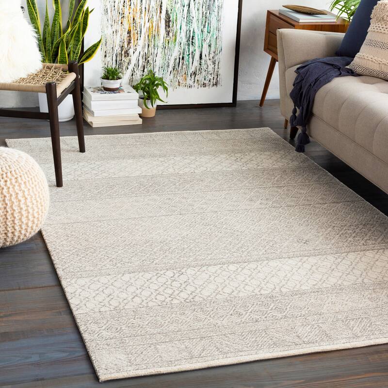 Livabliss Maroc Moroccan Tribal Area Rug - Beige - 6' x 9' Oval