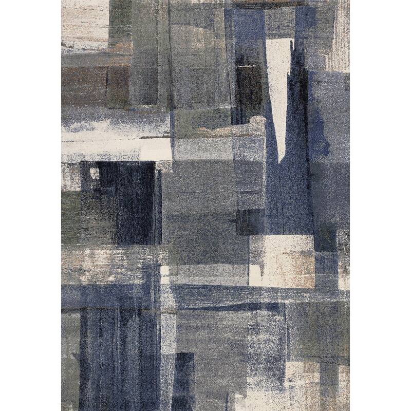 HomeRoots Abstract Modern Rectangle Area Rug - 5' X 8'