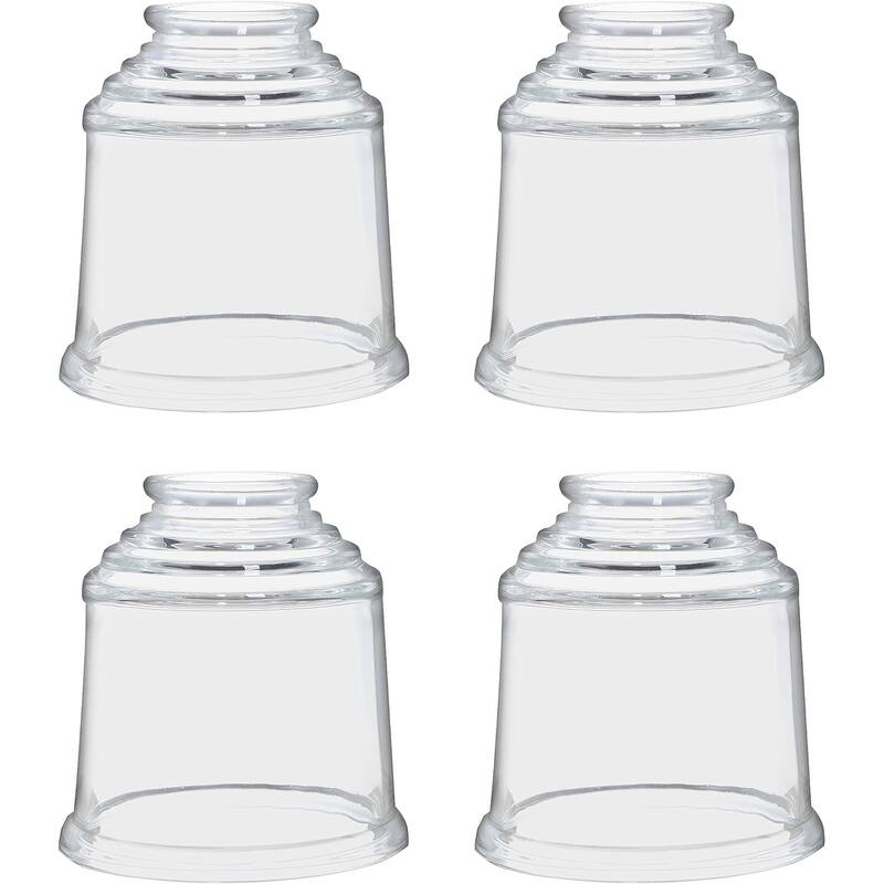 Aspen Creative 23176-60-4 Transitional Style Clear Replacement Glass Shade,2-1/4"Fitter Size,4-3/4"H x 4-3/8"Dia,4 Pack - Clear