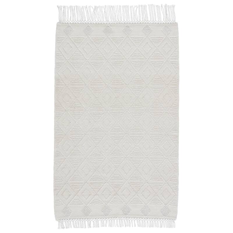 Dola Indoor/ Outdoor Geometric White/ Ivory Area Rug - 9'X12'