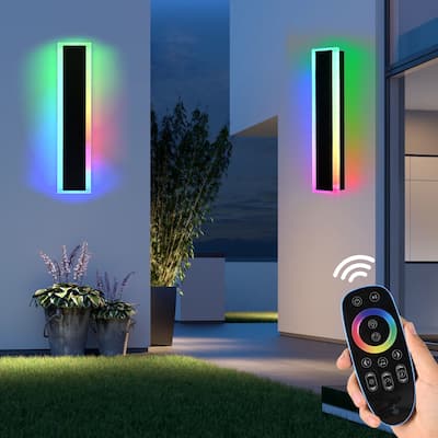 2-Pack 24" RGB Smart Outdoor Wall Lights