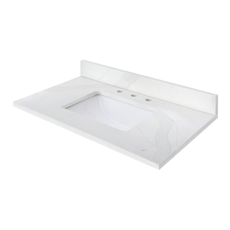 Avanity 37 in. Calacatta Quartz Top with Rectangular Undermount Sink