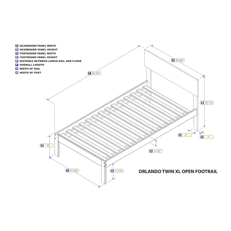 Platform Bed Frame Modern Low Profile Bed with Open Footboard