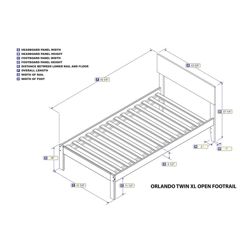 Platform Bed Frame with Footboard - Modern Style Bed