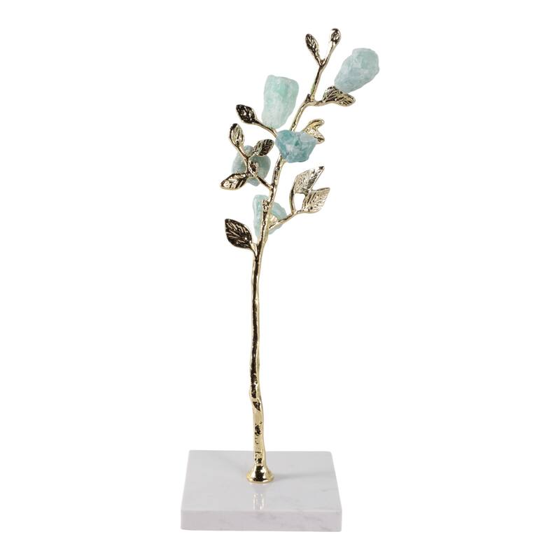 Metal Tree Sculpture on Marble Base Charming Living Room, Office, Home Decor