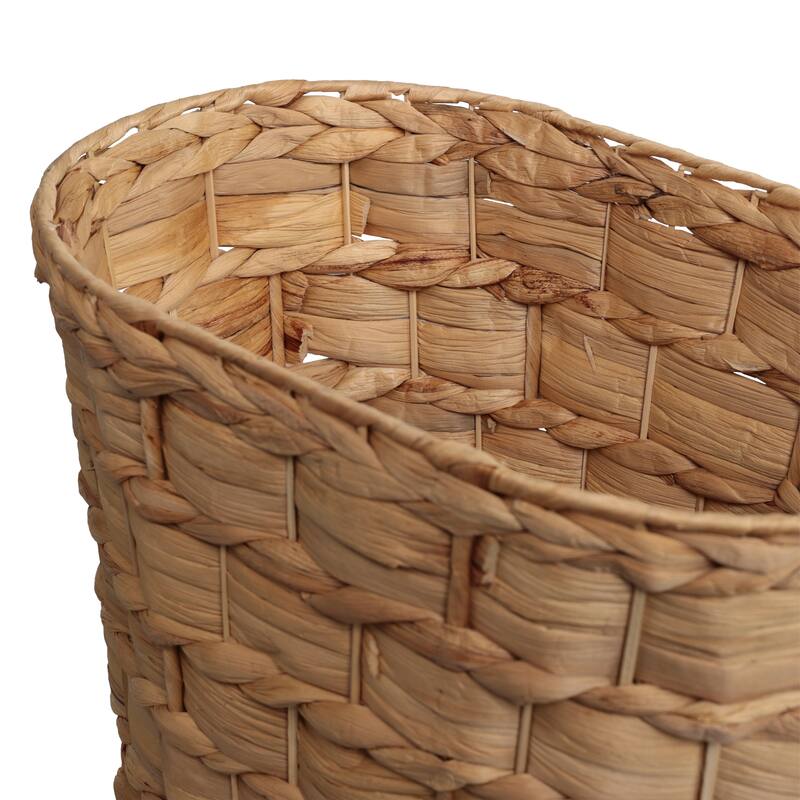 Miles Farmhouse Handwoven Water Hyacinth 4.5-Gallon Tapered Oval Wicker Watebasket (Set of 2)