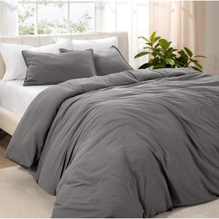 Bare Home Premium Washed Microfiber Duvet Cover and Sham Set
