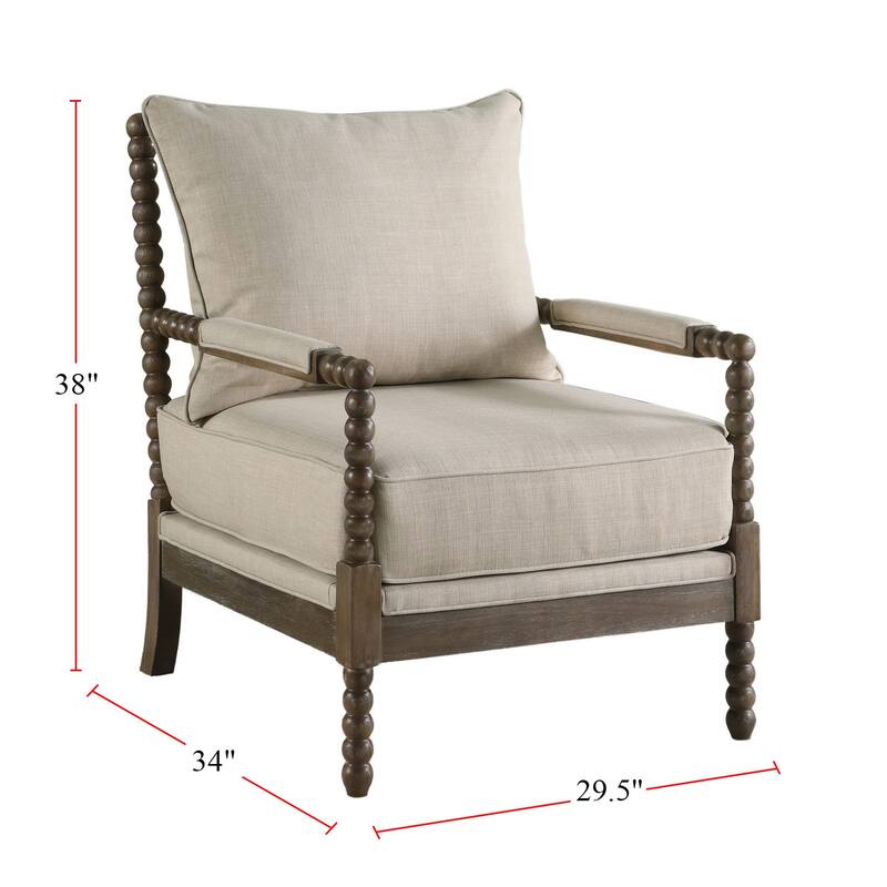 Cushion Back Accent Chair in Grey