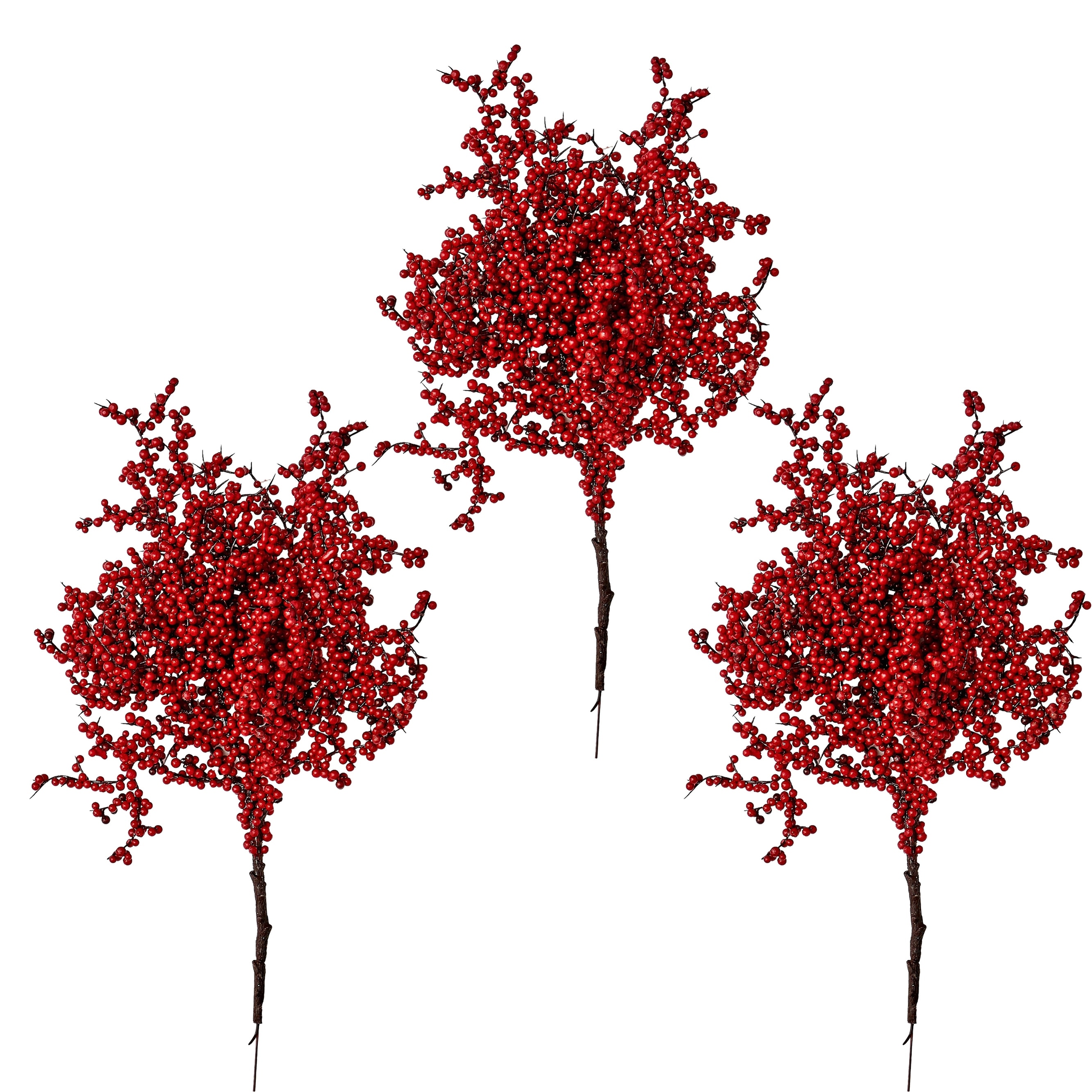 17" Red Berry Spray, Set of 3