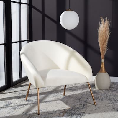 SAFAVIEH Mandi Glam Velvet Accent Chair - 32.3" W x 29.5" L x 30" H