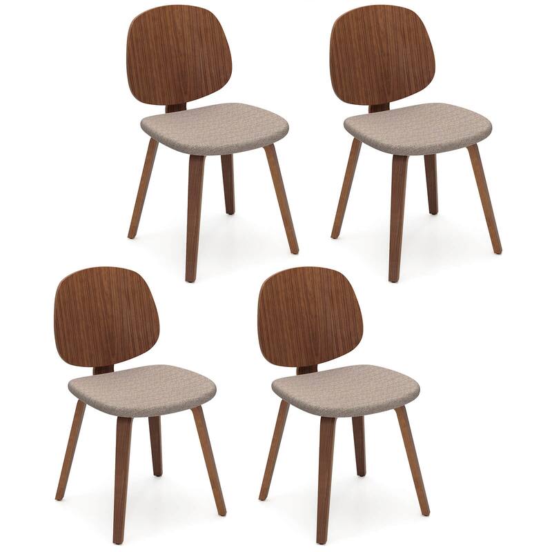 Costway Modern Dining Chair Set of 2/4 Chenille Kitchen Chair Armless - 4 PCS - Set of 4