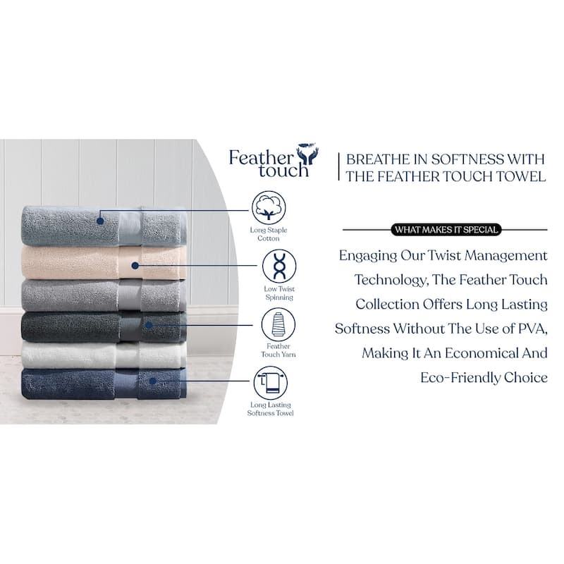 Delara Organic Cotton Luxuriously Plush Washcloths Pack of 6 |GOTS & OEKO-TEX Certified |650 GSM Long Staple | Quick Dry & Soft