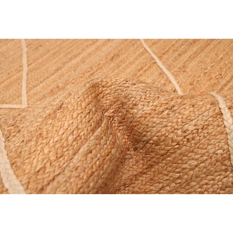 ECARPETGALLERY Braided Weave Palas Denizli Tan Jute Rug - 5'2 x 7'6