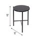 preview thumbnail 4 of 2, Honey-Can-Do Black Round Side Table with T-Pattern Base
