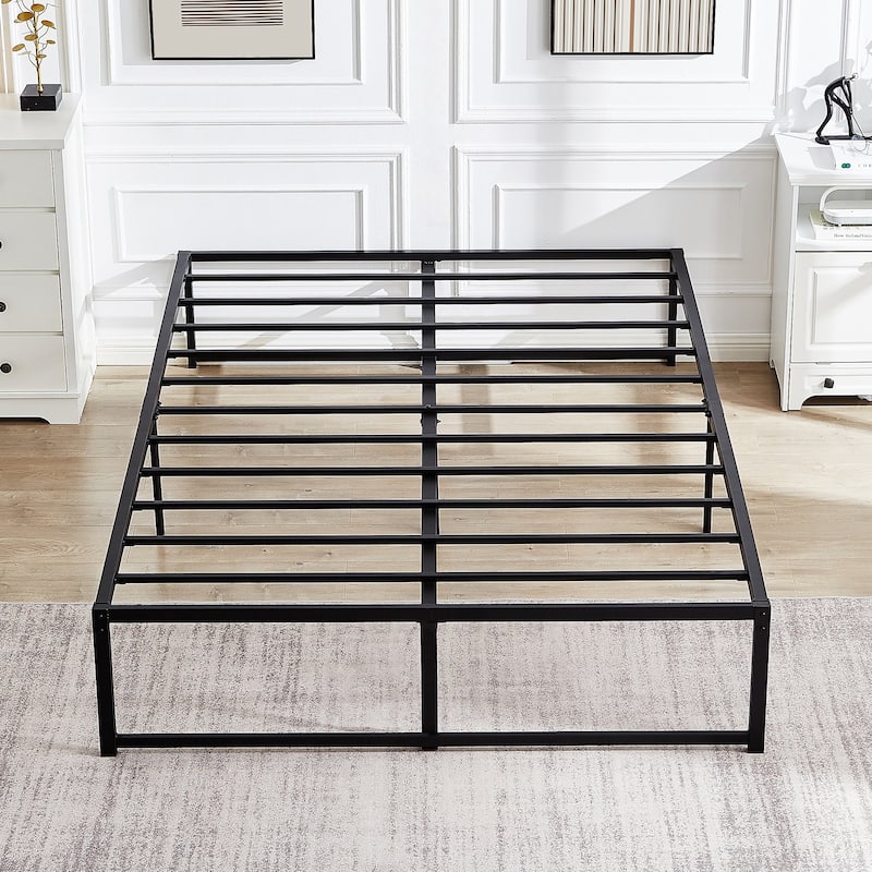 VECELO 14/16/18 inch Metal Platform Bed Frames Steel Slat,Mattress Foundation with Steel Slat Support/No Box Spring Needed - 16''H - Full