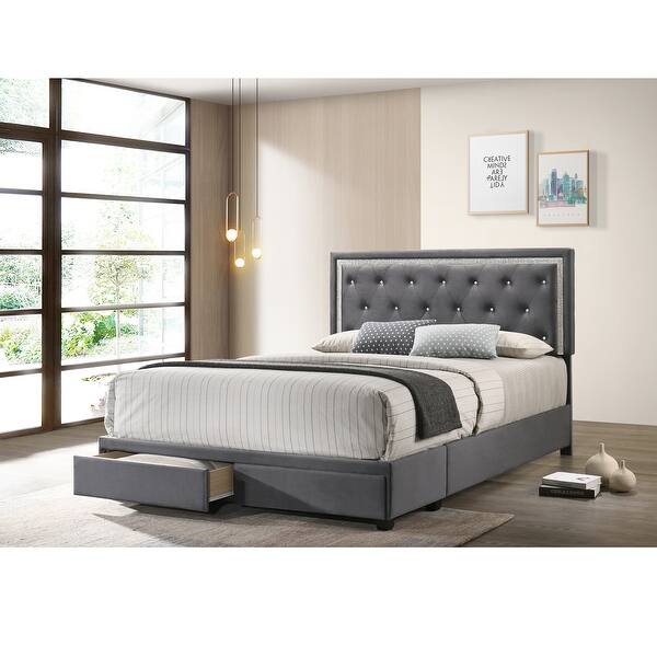 Best Quality Furniture Button Tufted Storage Platform Bed On Sale Overstock 30481321