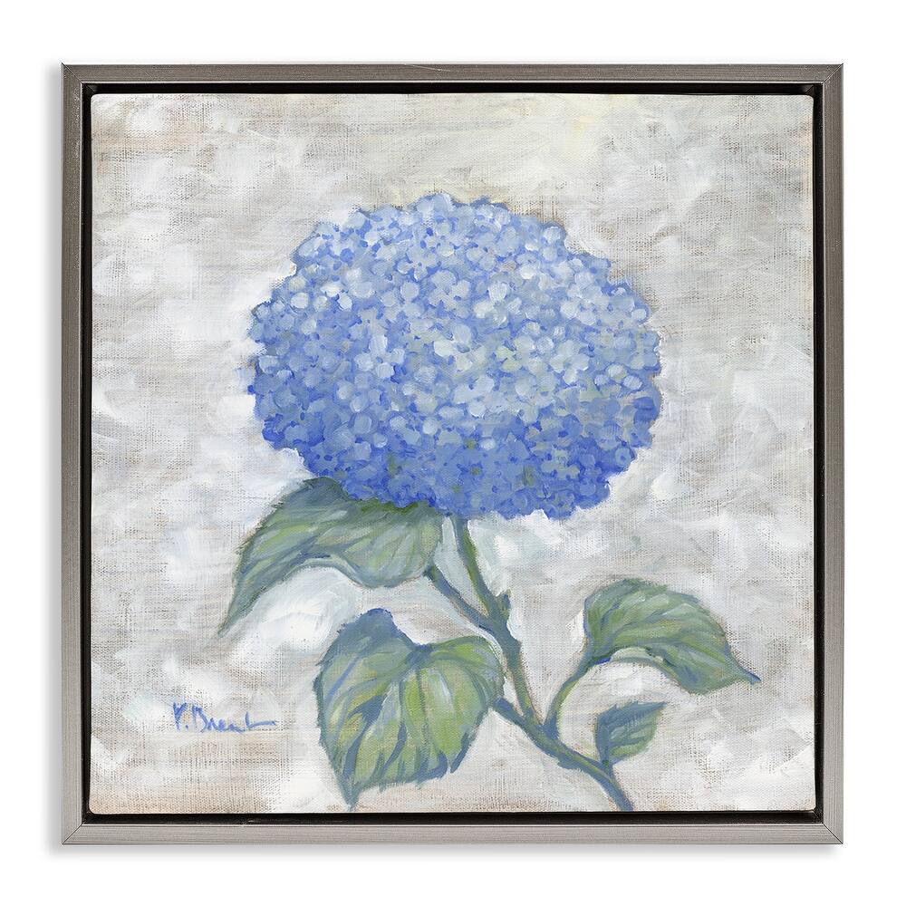Stupell Round Blue Country Hydrangea Framed Floater Canvas Wall Art Design By Paul Brent