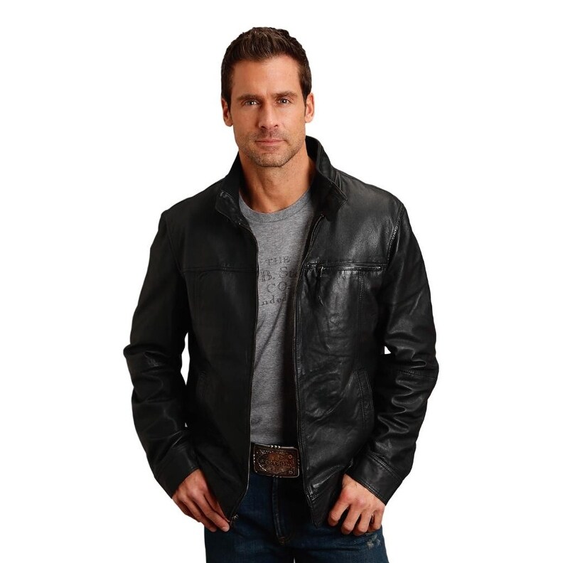 mens western style leather jackets