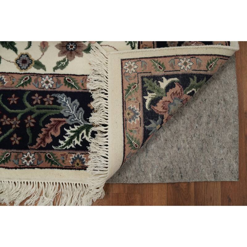 Hand Knotted Oriental 100% Wool Carpet Traditional All-Over Beige & Ivories Aubusson Area Rug - 9' 0'' X 6' 0''