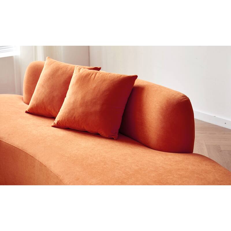 US Pride Furniture 90.2 inch Elegant Half Moon Design Curved Luxury 4-Seat Sofa with High-Density Foam Filled