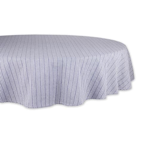 French Blue Farmhouse Gingham Tablecoth 70 Round