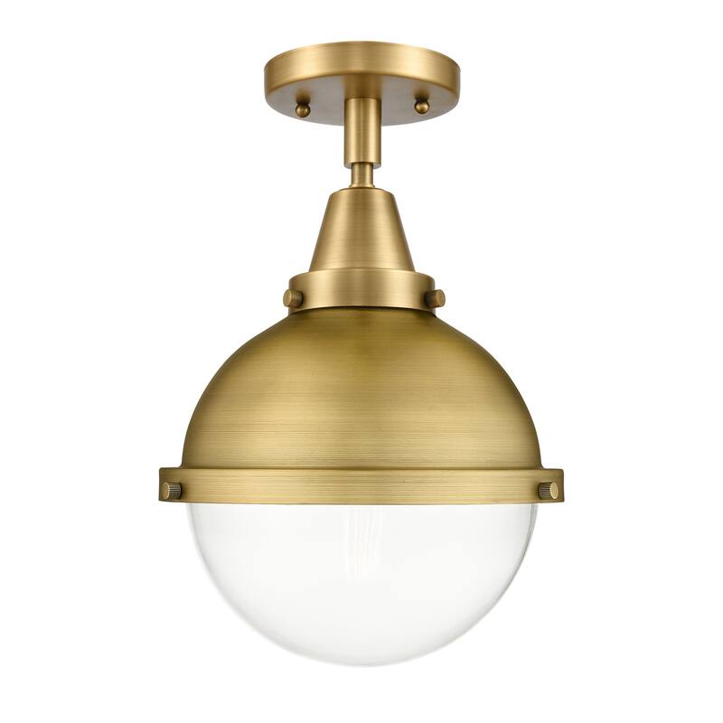 Innovations Lighting Caden Hampden - 1 Light 9" Flush Mount - Clear/Brushed Brass