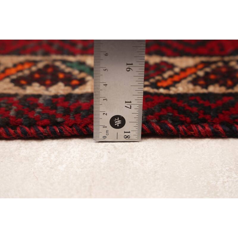 ECARPETGALLERY Hand-knotted Baluch Black, Red Wool Rug - 3'2 x 6'0