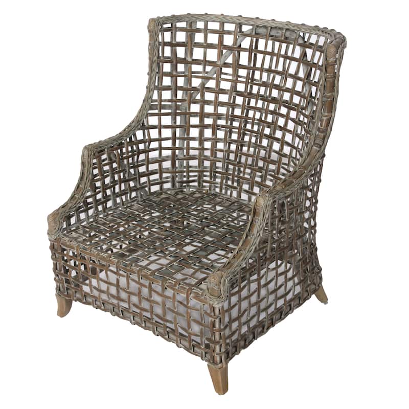 Cape Hatteras Woven Kubu Armchair with Linen Cushions