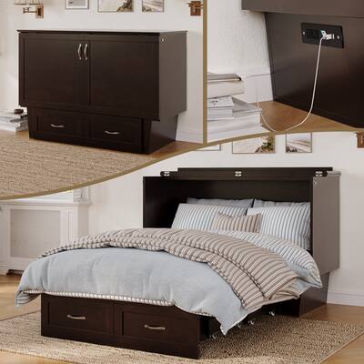 Dahlia Murphy Bed Chest with Storage & Built-in Charger
