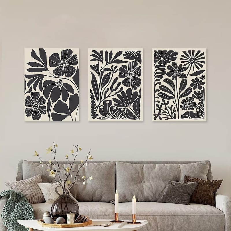 Minimalist Abstract Flower Floral Wall Art