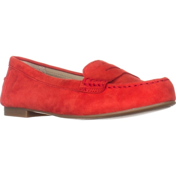Shop White Mountain Markos Casual Penny Loafers, Chili Red Suede - Free ...