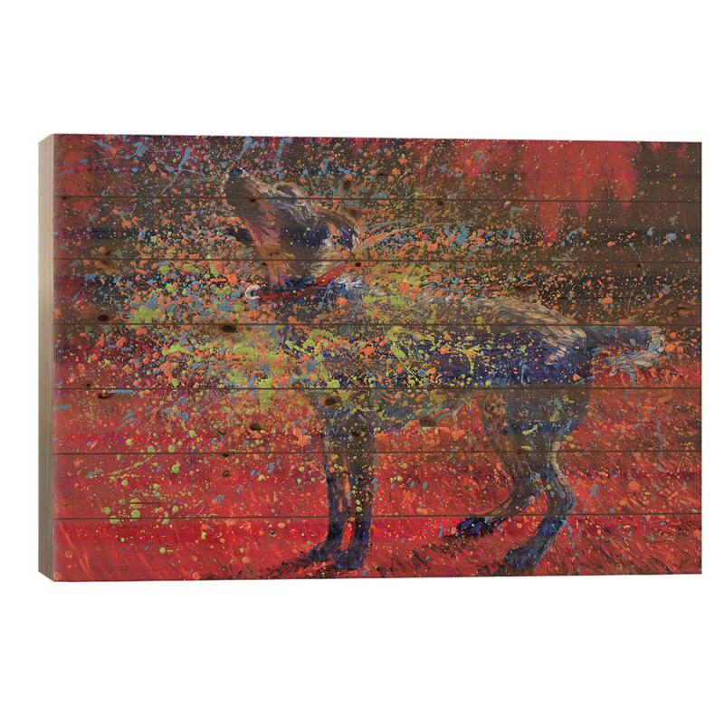 Ocean Spray Print On Wood by Iris Scott - Multi-Color - 18x26x1.5