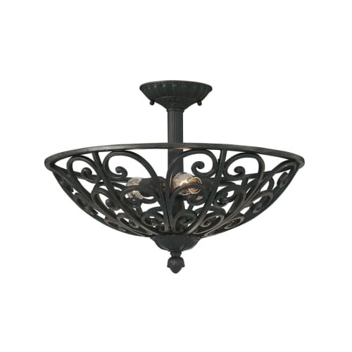 Designers Fountain 9192 Ni 3 Light Semi Flush From The Toledo Designers Fountain 9192 Ni 3 Light Semi Flush From The Toledo Collection
