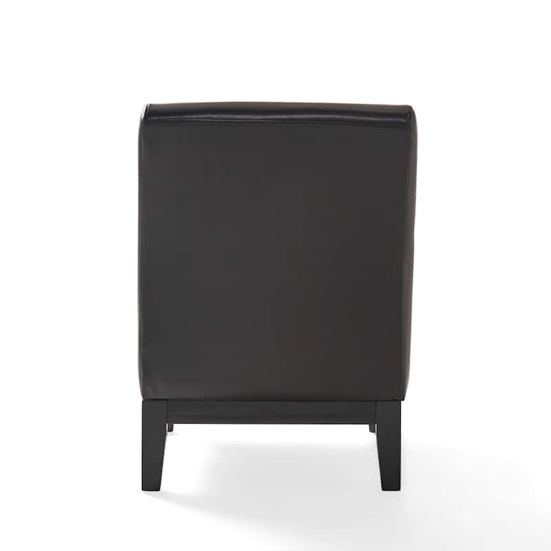 Darcy Brown Leather Slipper Chair by Christopher Knight Home - 24.50" L x 34.25" W x 34.00" H
