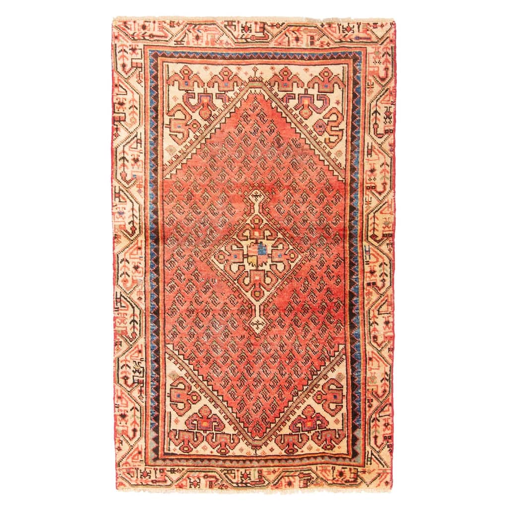 ECARPETGALLERY Hand-knotted Andelz Red Wool Rug - 3'0 x 5'1