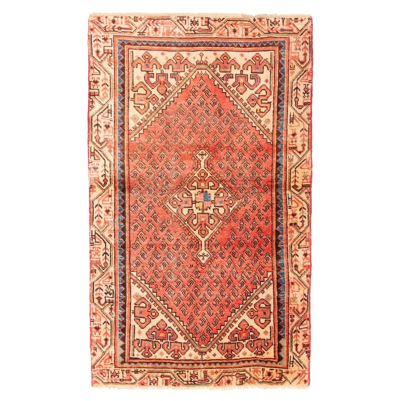 ECARPETGALLERY Hand-knotted Andelz Red Wool Rug - 3'0 x 5'1
