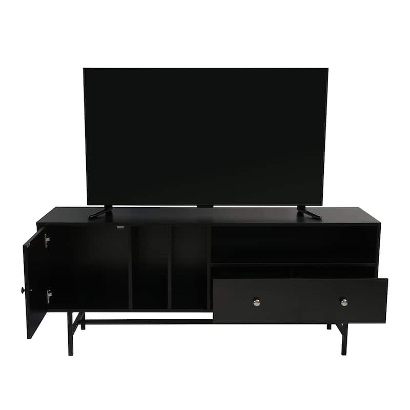 Rochester 2-Drawer 4-Shelf TV Stand Credenza with Iron Legs