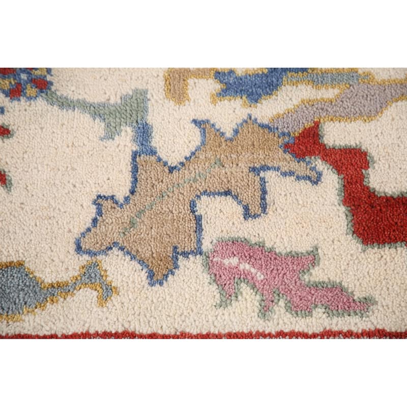 Transitional Blue Oushak Area Rug Handmade Oriental Wool Carpet - 8'1"x 9'10"