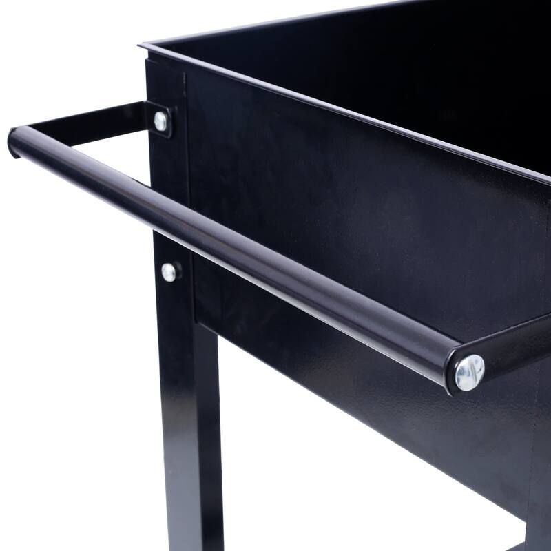 Countryside Style Garden Bed with Wheels Patio, Lower Shelf 1 Built in Storage Shelf, for Backyard Flower Herb Outdoor