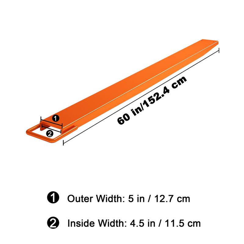 Pallet Fork Extension 4.5" , Heavy Duty Steel Forklift Extensions,1 Pair