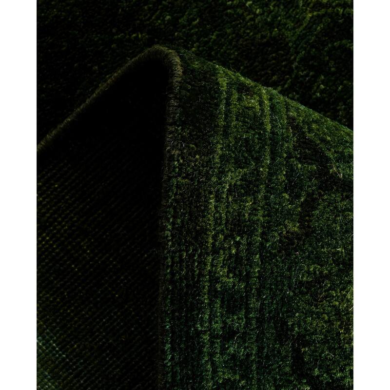 Overdyed One-of-a-Kind Hand-Knotted Area Rug - Green - 2' 6" x 15' 9"