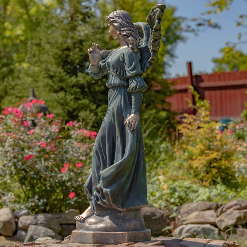 46 Inch Tall Magnesium Angel Statue with Billowing Dress