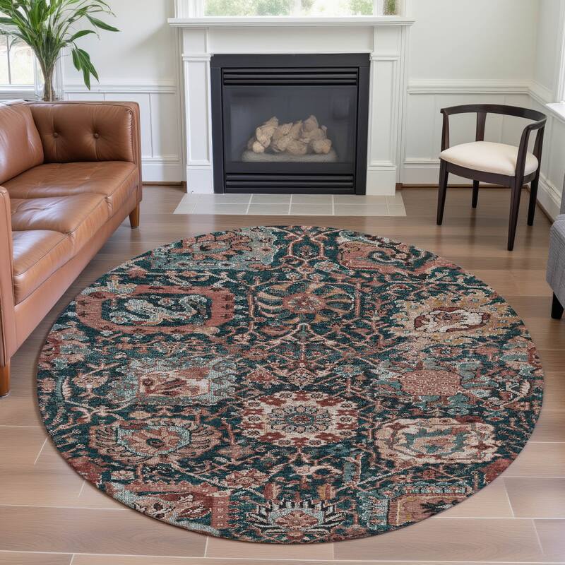 Premium Washable Super Soft Traditional Farmhouse Mayfield Rug - Salmon - 8' x 8'