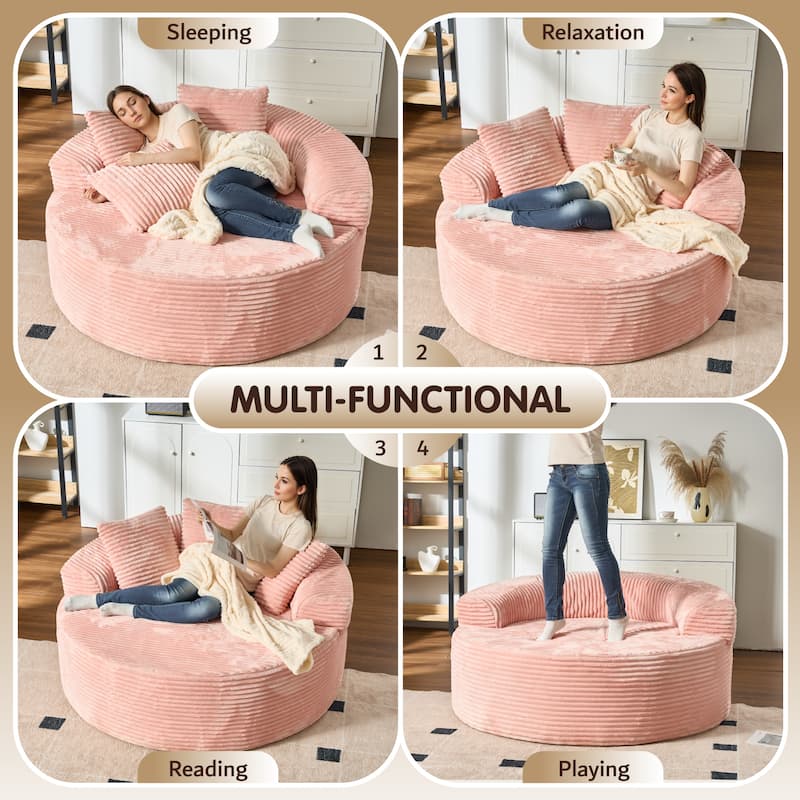 OVIOS Indoor Circular Plush&Fluffy Lazy Sofa