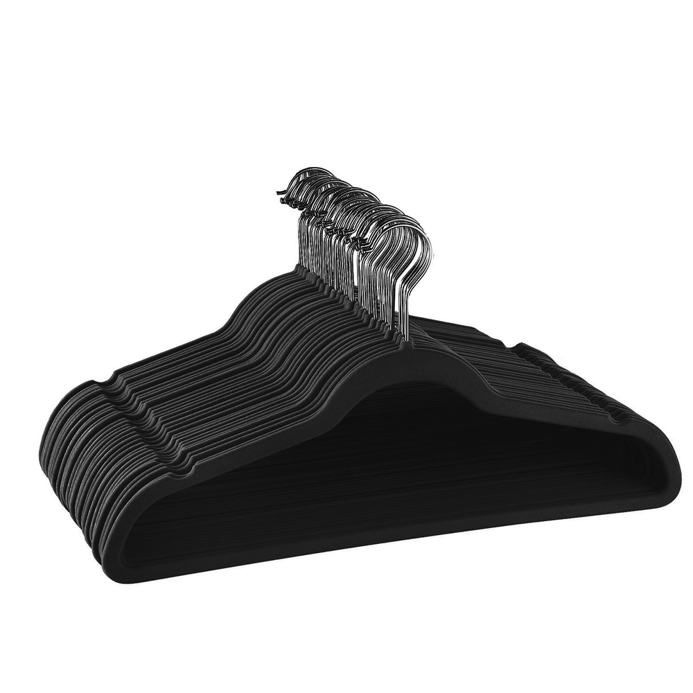 White/Black Plastic Rubber Grip No-Slip Hangers (50-Pack) - On Sale - Bed  Bath & Beyond - 35653567