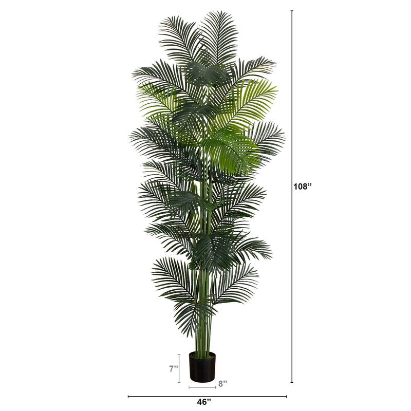 Artificial Paradise Palm Potted Tree - 9' - Green