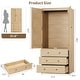 preview thumbnail 2 of 22, Armoire Wardrobe Closet with Drawers, 69.5" Wooden Wardrobe Cabinet with Hanging Rod, 2 Doors Clothing Storage Cabinet
