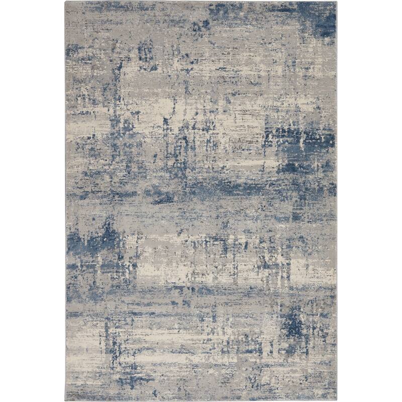 Copper Grove Nurnberg Modern Abstract Blue/Ivory Ombre Area Rug